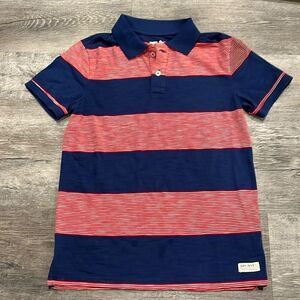 Gap Kids Boys red blue striped polo - youth L (10-11)
